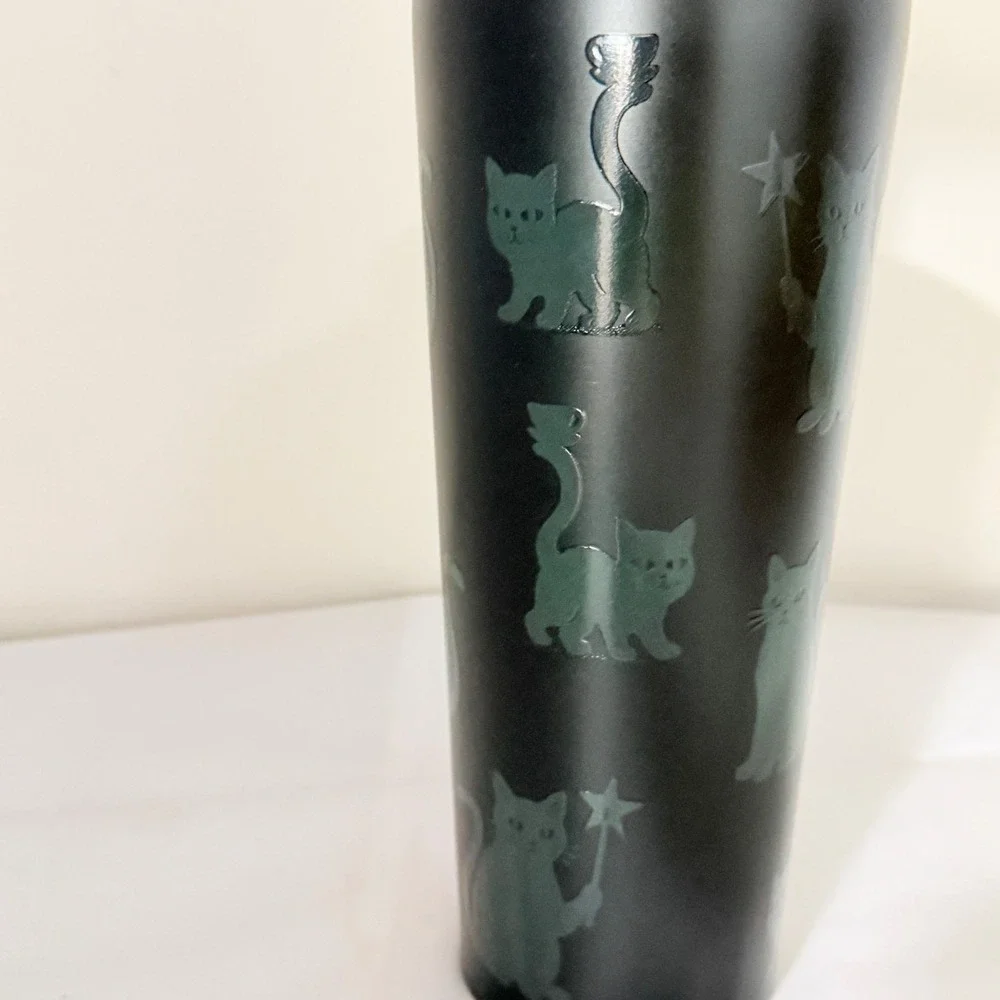 Starbucks Halloween 2026 BLACK CAT cold cup tumbler 23 oz with straw - NEW